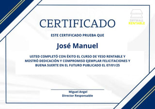 Certificado digital de participación Drywall Rentable